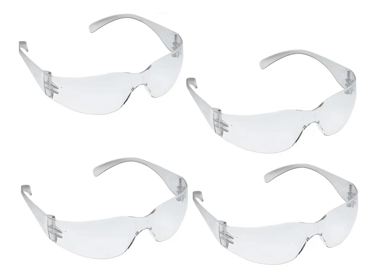 4x Óculos Proteção Minotauro Incolor - Plastcor