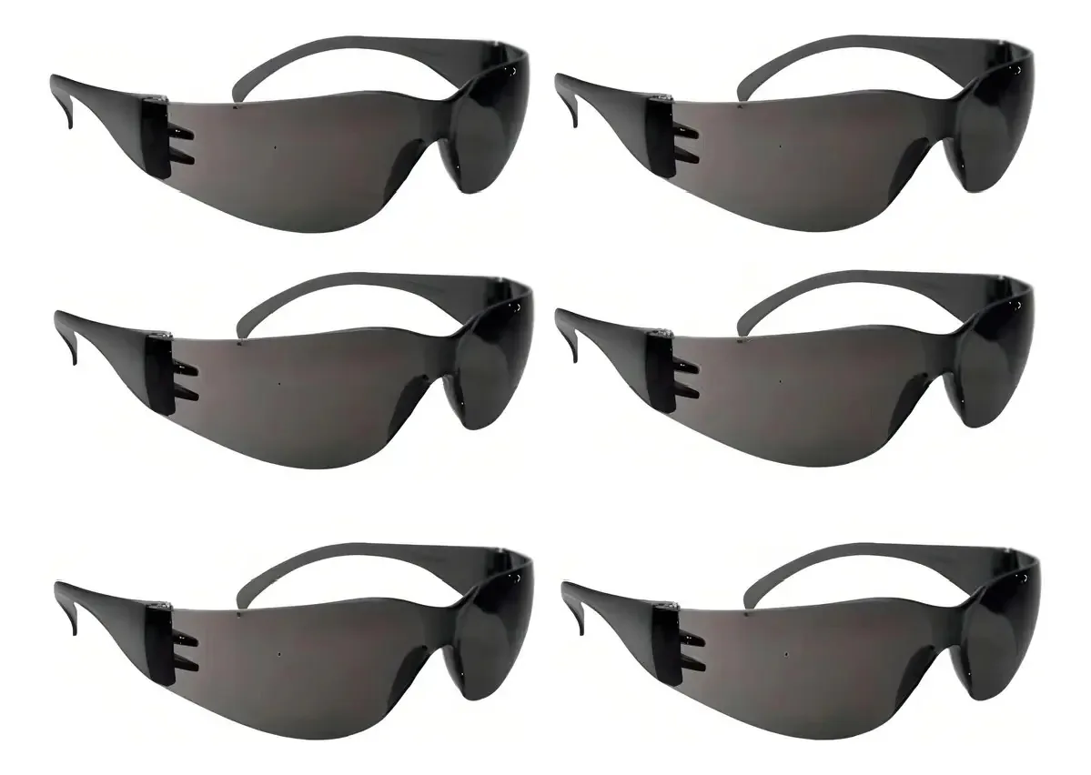 Kit 6x Óculos Proteção Minotauro Fume - Plastcor - 60030955