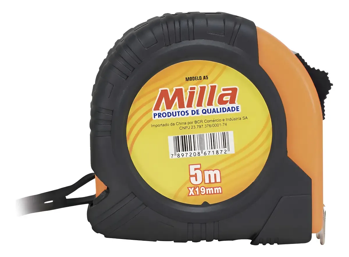 Trena Aço 19mmx05m Emborrachada Milla