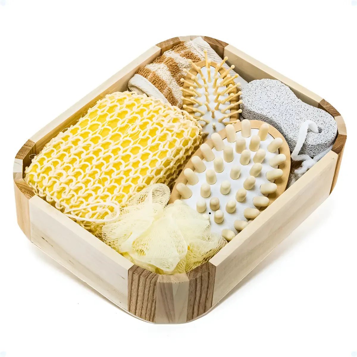 Esponja Banho Costas Bucha Com Massageadora Escova Kit Spa