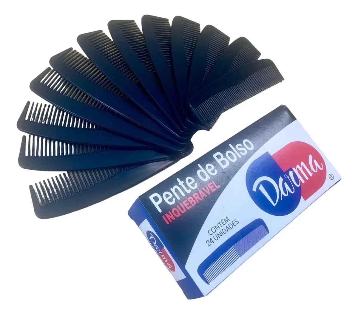 Kit 24 Pentes de Bolso Pretos Inquebráveis para Cabelos