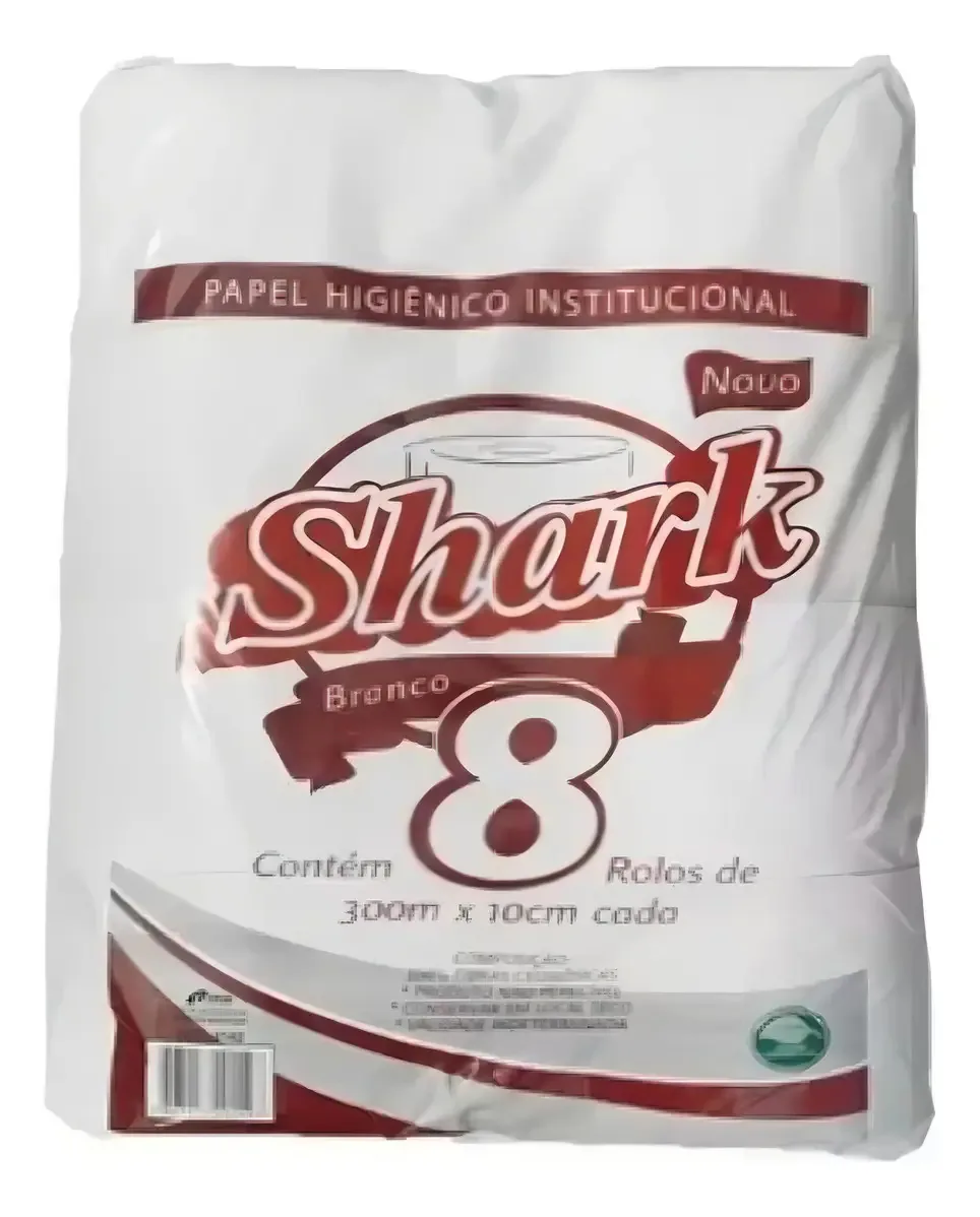 Papel Hig.300m Shark Brc Comum Fd/8