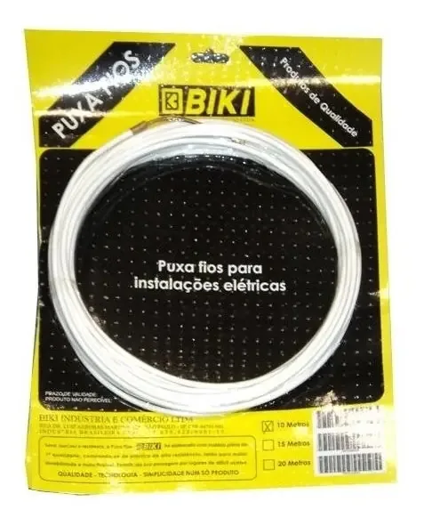 Passa Fio Biki de Nylon, 15 Metros, Para Instalações Elétricas