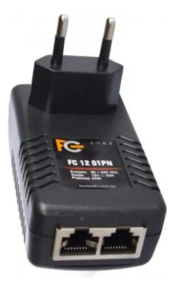 Fonte Fc Poe 24v 1a 24w Fc2401pn Preta Voltagem De Entrada 24