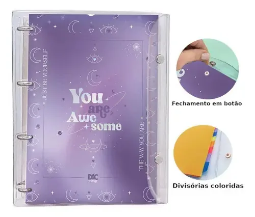 Caderno Argolado Cr Trendy Purple Universitário C/192fls Cx4