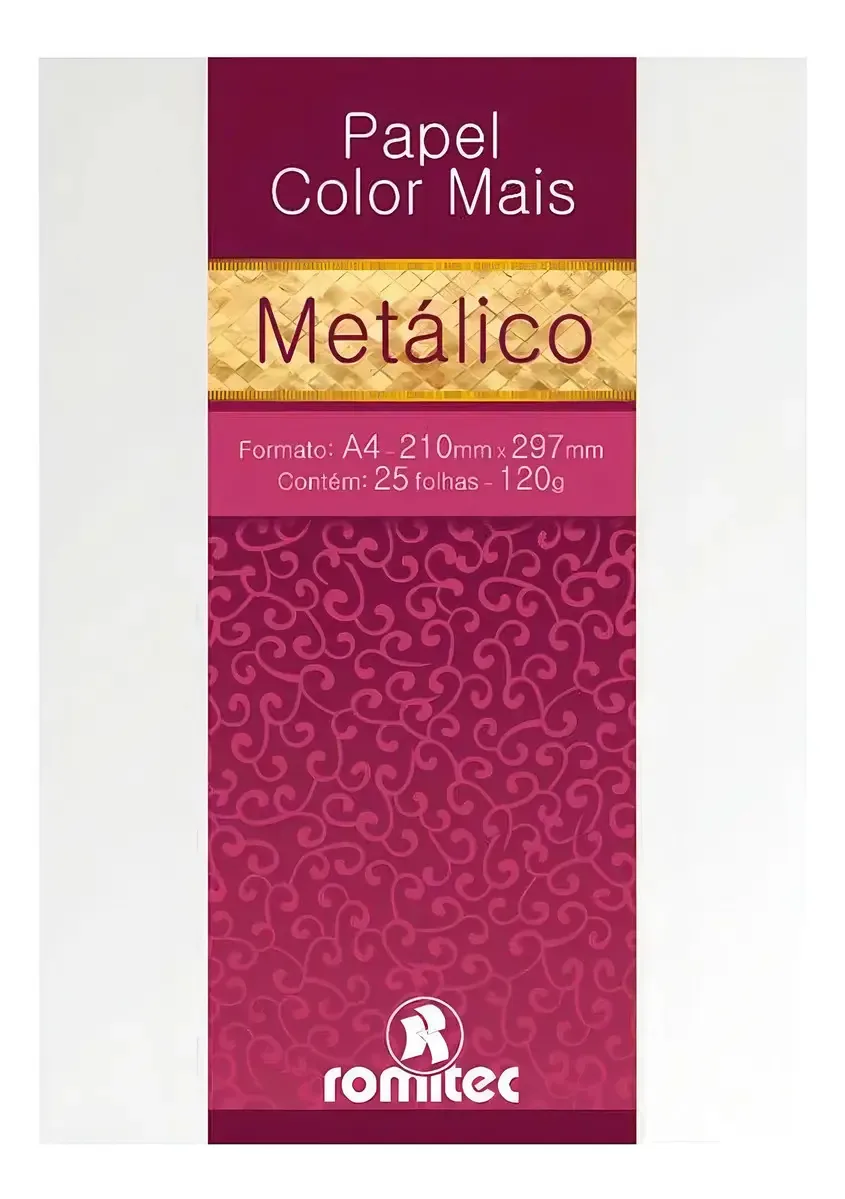 Papel A4 Metalico Color Mais Branco 120g