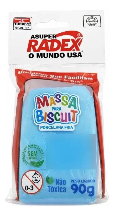 Massa Pronta Para Biscuit - 90g Porcelana Fria Cor Azul-celeste