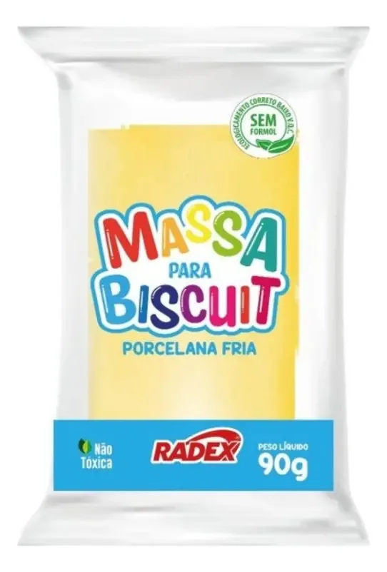 Massa Biscuit - 90g Radex Porcelana Fria Cor Branca