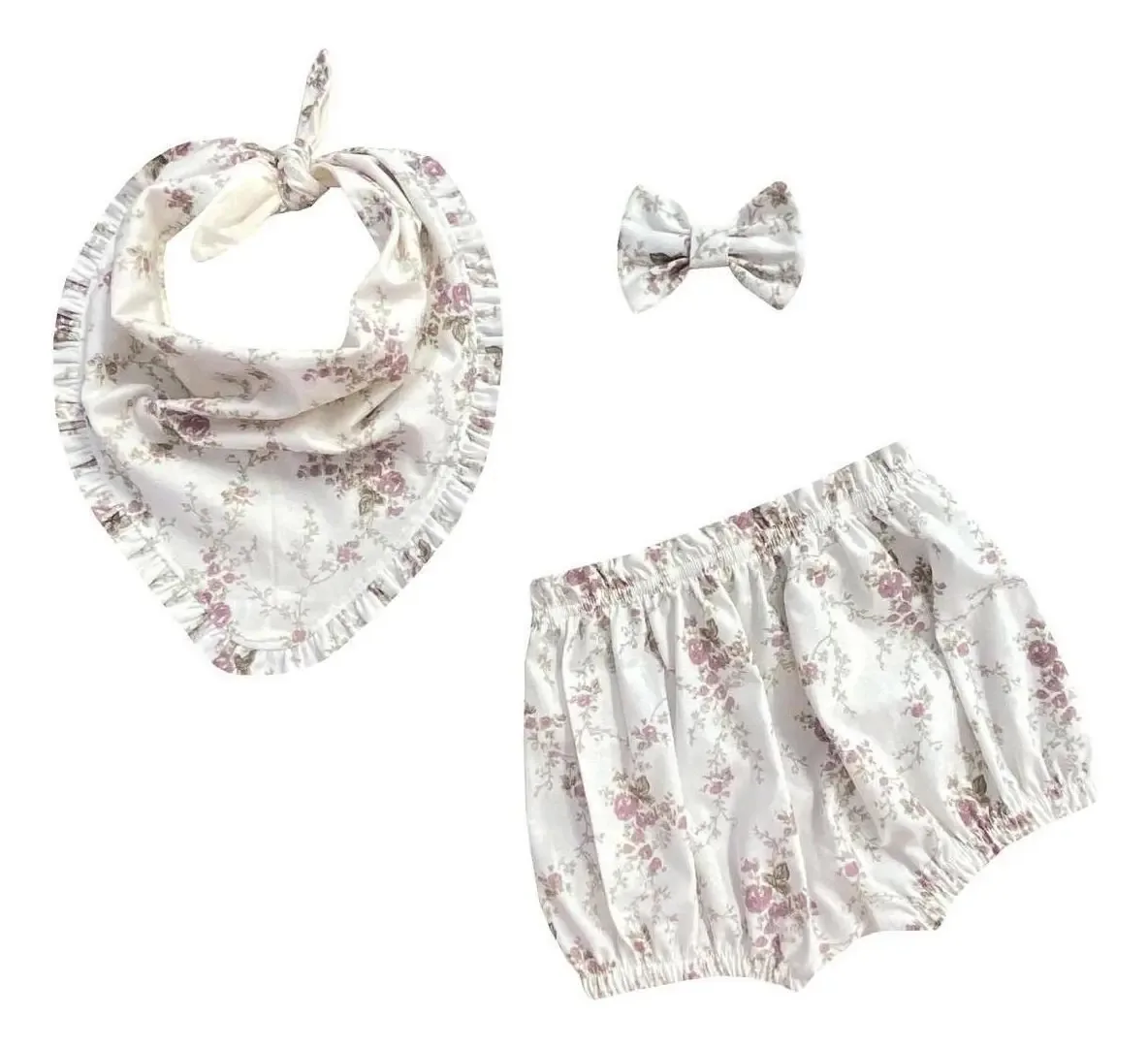 Babador De Bebe Para O Verão Kit Babado + Calcinha Babadores