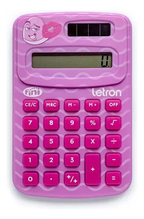 Calculadora 8 Digitos C/ Cartela De Adesivo Fini Leonora 10320