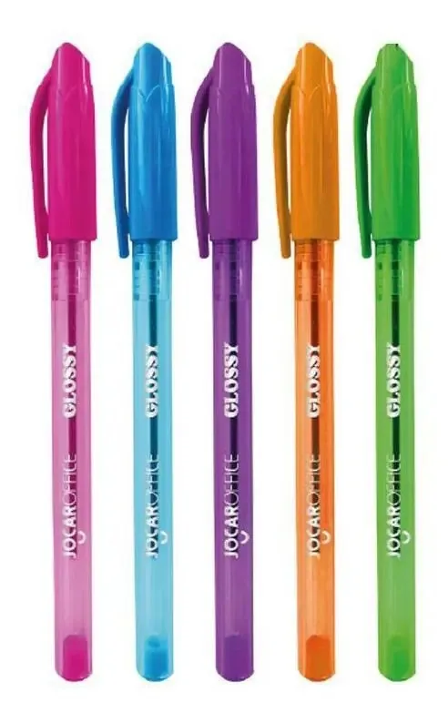Canetas Glossy Colorida 4 Cor Jocar Office