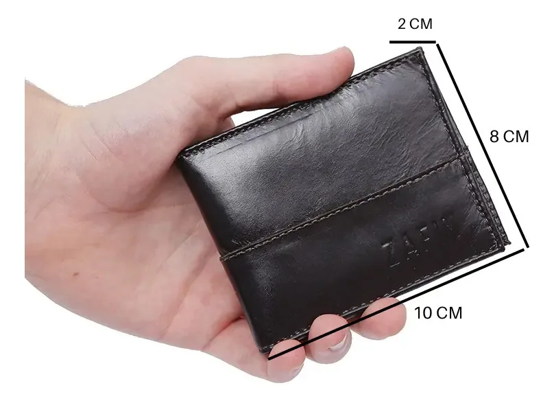 Carteira Executiva Trabalhada Couro Legítimo Porta Cartões Cédulas Dinheiro Bolso Premium Zafin Cor Marrom