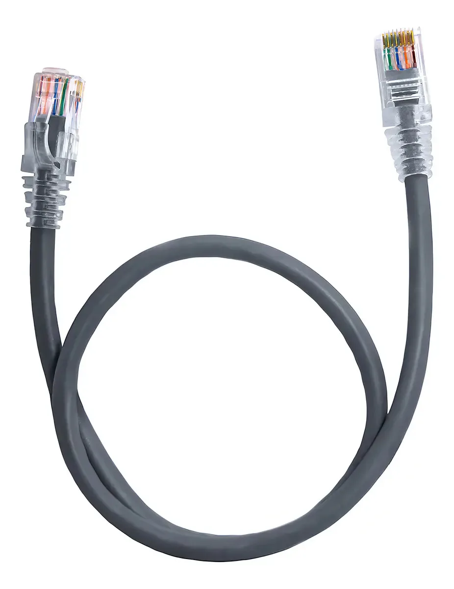 Kit 10 Cabos de Rede Patch Cord CAT6 100% Cobre 20cm RJ45 UTP Cinza