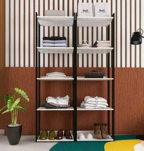2 Estante Livro Painel Tv Polegadas Sala Quarto Cor Branco