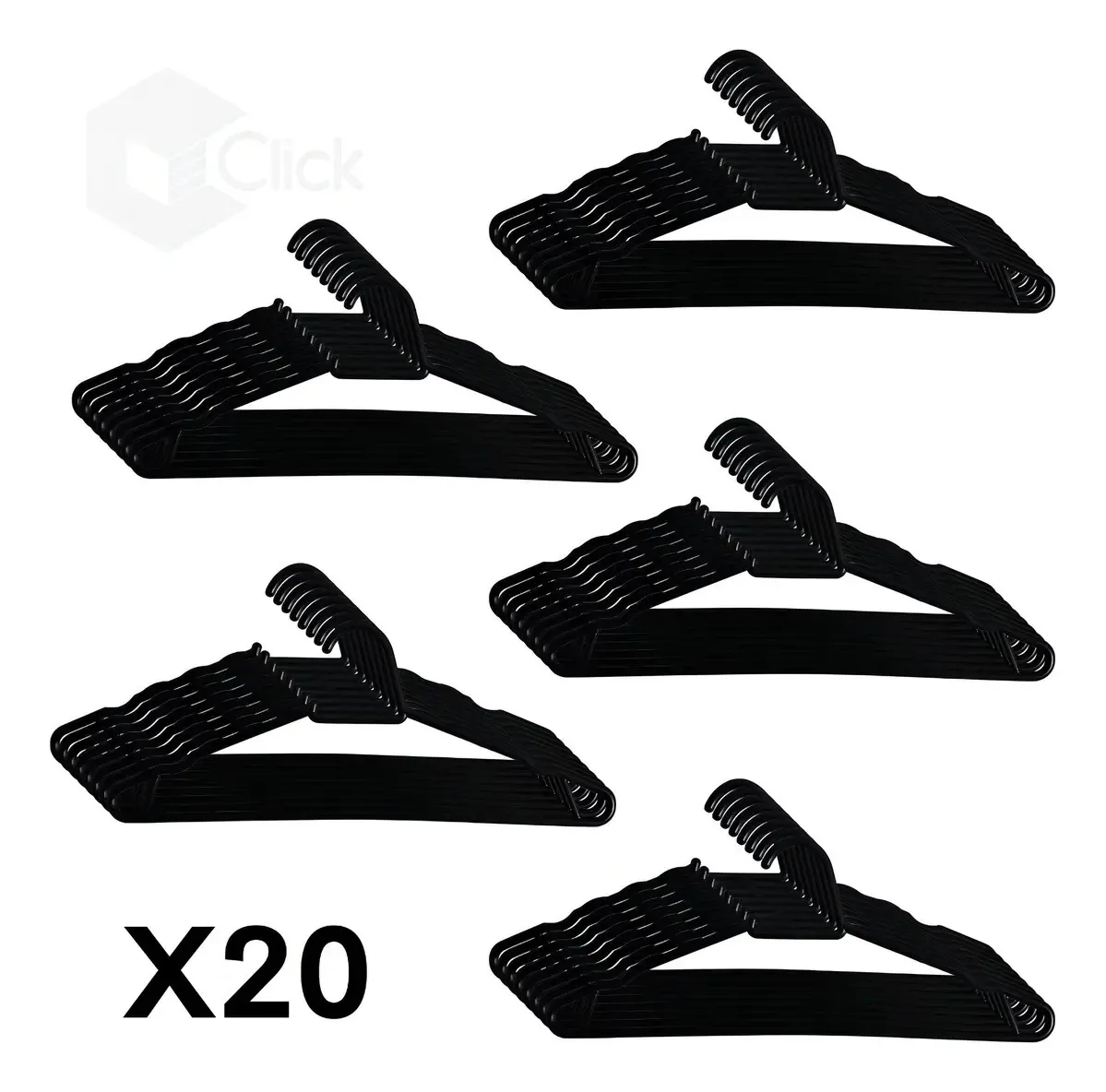 Cabide Cabide Cabide Plástico Branco para camisas cor preto
