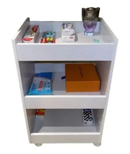 Carrinho Auxiliar Salão Cabeleireiro Estética 3 Bandejas Cor Branco