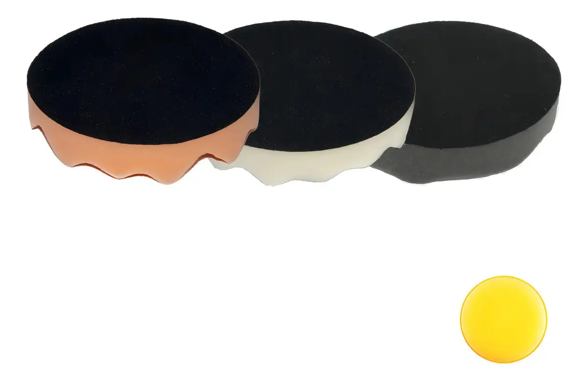 Kit de Boinas de Polimento Rolyjones 5 Polegadas com Espuma para Corte, Refino e Lustro