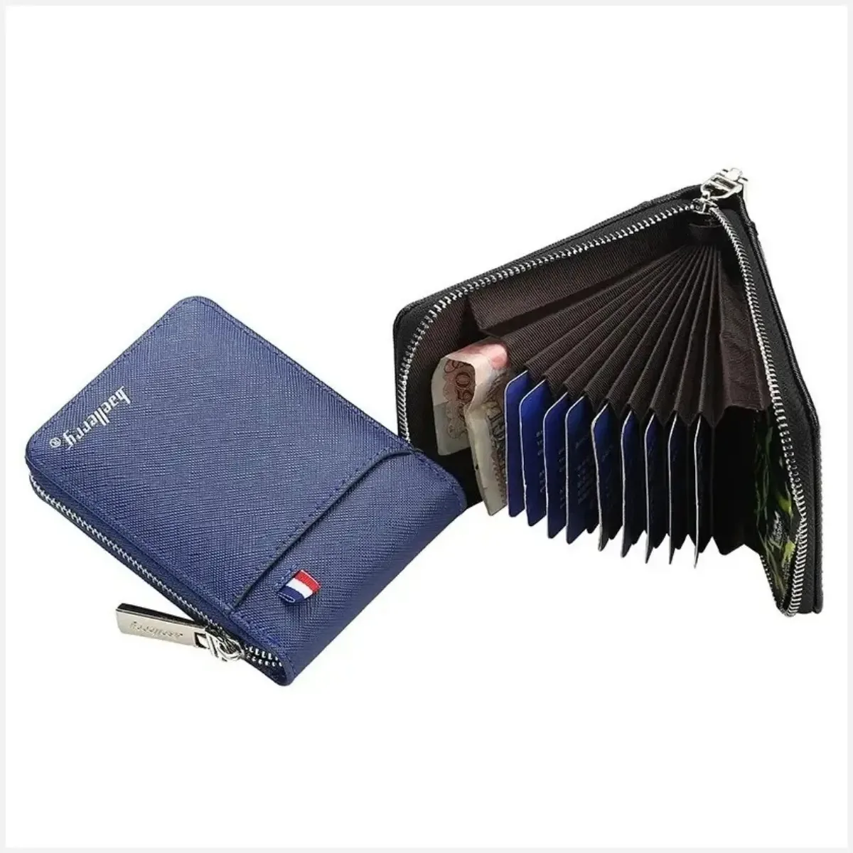 Carteira Masculina Baellerry Vertical Cédulas E Cartões 11cm Cor Azul