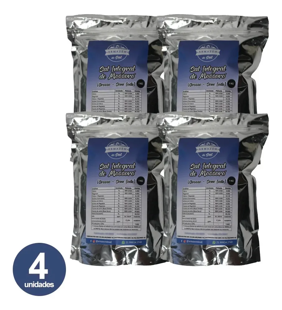 Sal Grosso Marinho S/aditivos 4kg