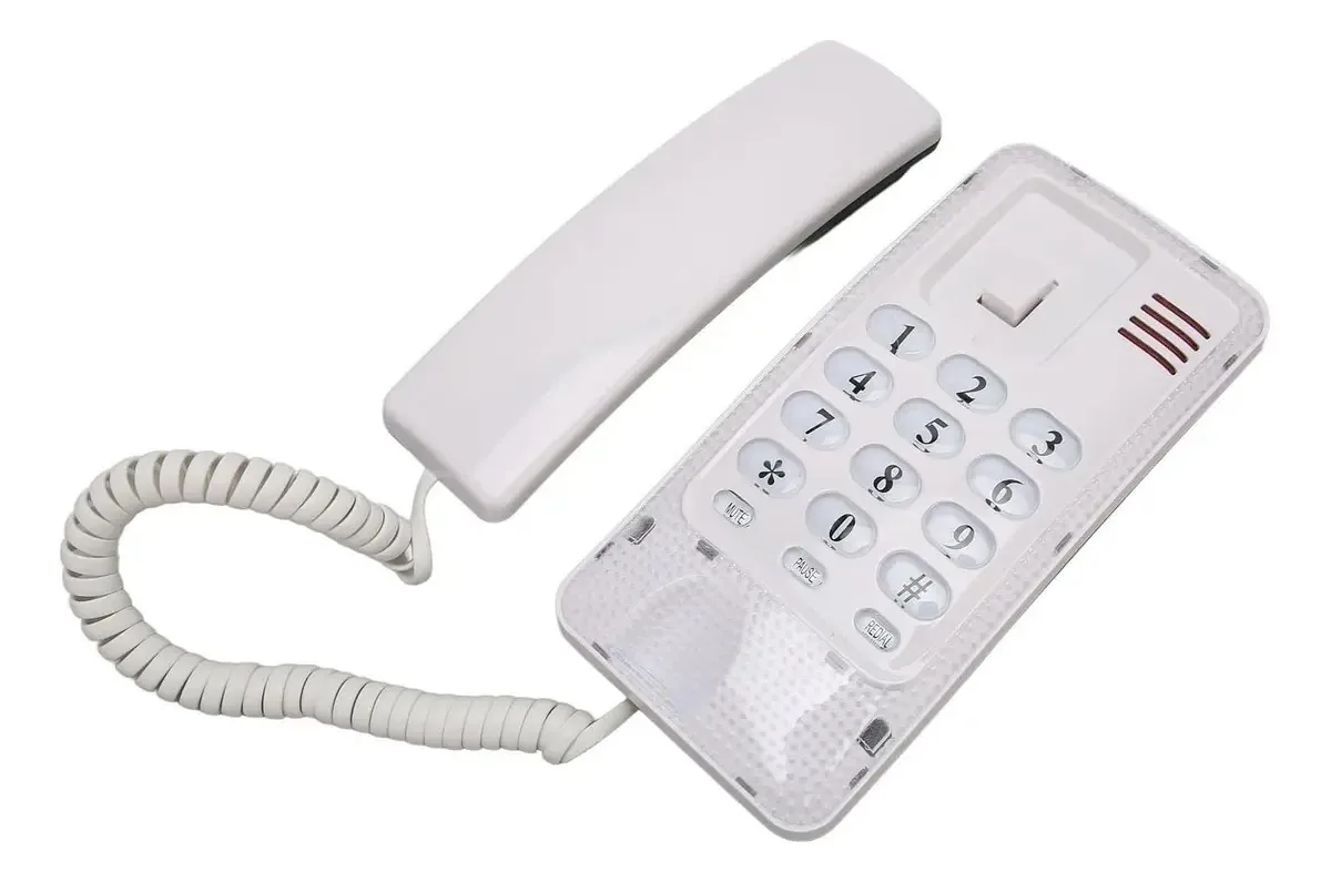 Telefone fixo de mesa, telefone com fio montado em E