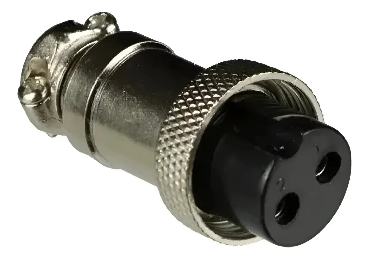 Conector de Aviação ZX Gx16 2 Vias Fêmea RCA para Microfone