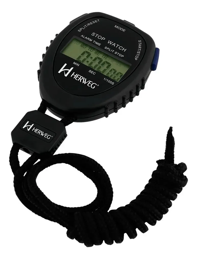 Cronômetro 8906 Grande Timer Cordão Digital Preto Herweg