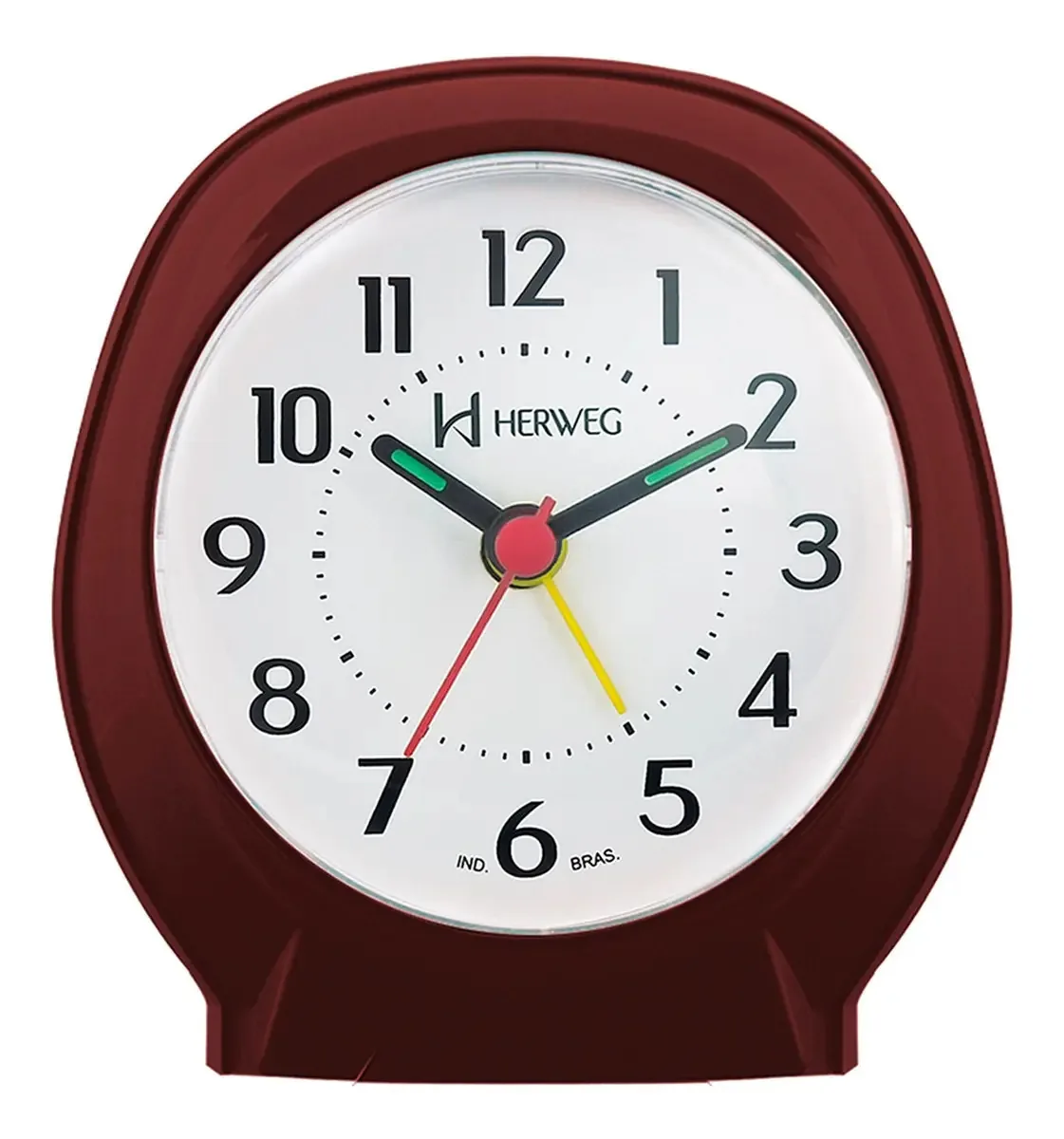 Relógio De Mesa Herweg Modelo 2634 Elegante E Funcional Marrom