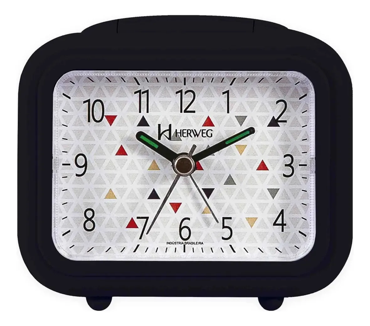 Despertador Analógico Herweg Preto para Mesa com Luz e Soneca