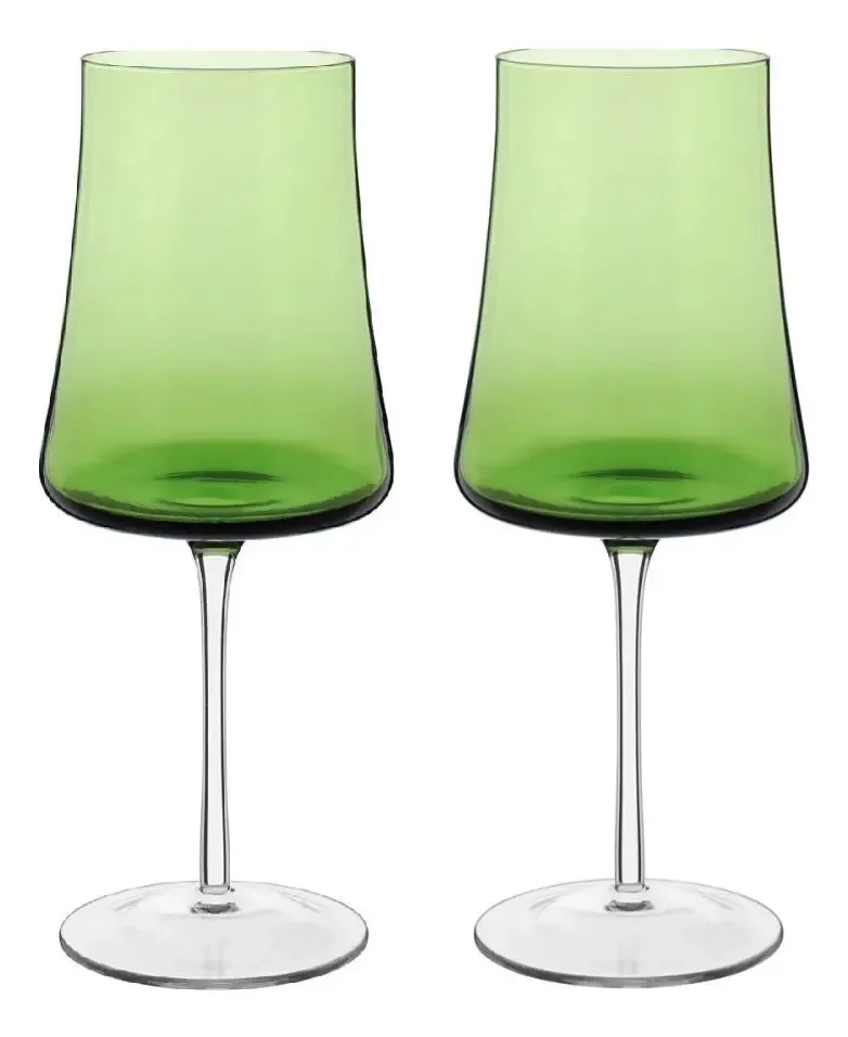 Jg 2pç Taças Agua Latour Vidro Verde 560ml