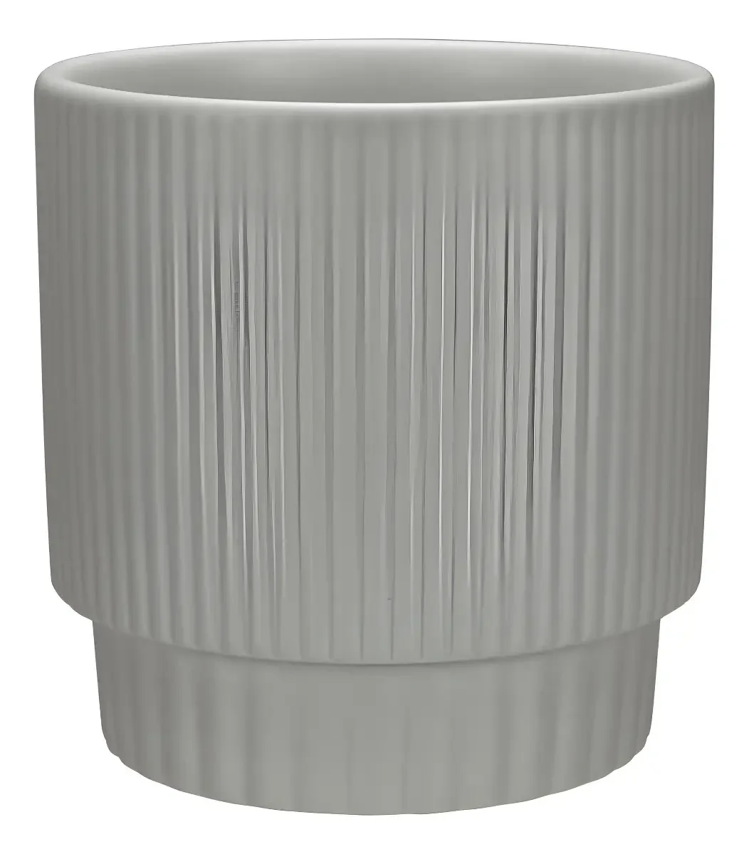 Cachepô Vaso Decorativo Planta Redondo Home&co Cerâmica Cinza Vaso Cachepó