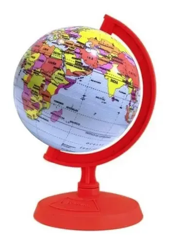 Globo Terrestre de Mesa Libreria Mundi 10 cm Vermelho para Decoração