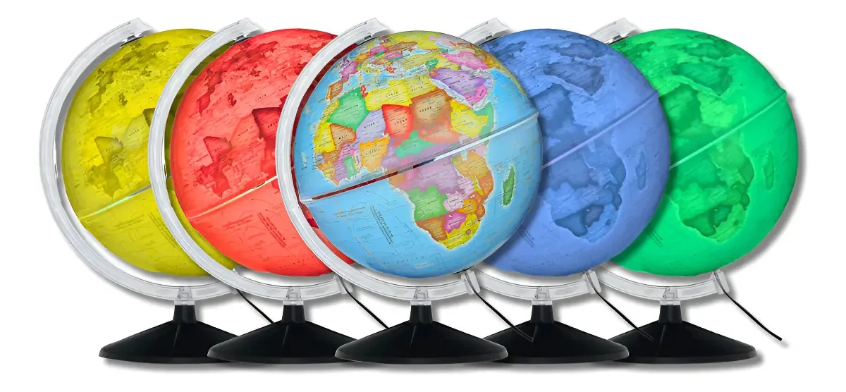Globo Terrestre Iluminado LED RGB 30cm Mundi Prisma Libreria