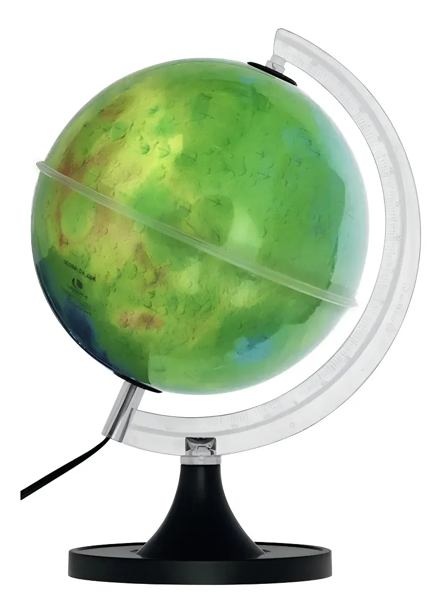 Globo Terrestre Lunar Color Giratório Led Branco 21cm Médio