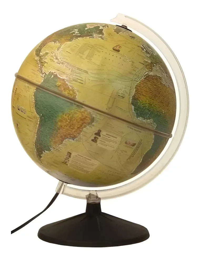 Globo Terrestre Histórico Iluminado - Libreria - 30cm Bivolt