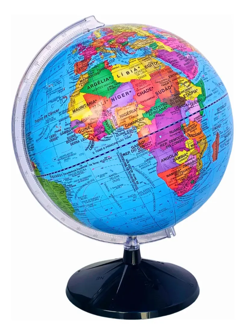 Libreria Globo Terrestre Studio Político 30cm Cor:cinza