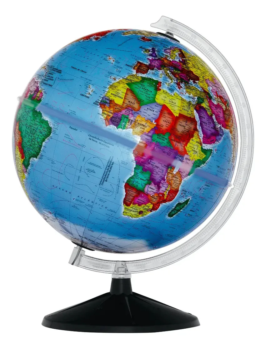 Globo Terrestre Político Giratório 30cm Diâmetro Mapa Mundi