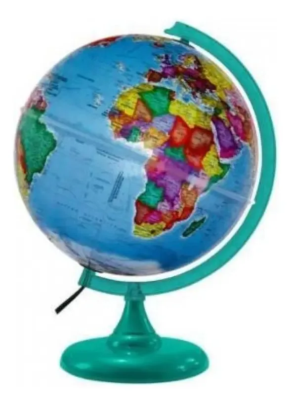 Globo Terrestre 30cm Prisma Politico Led Branco