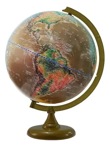 Globo Terrestre Físico E Histórico 30 Cm- Com Um Mapa Mundi
