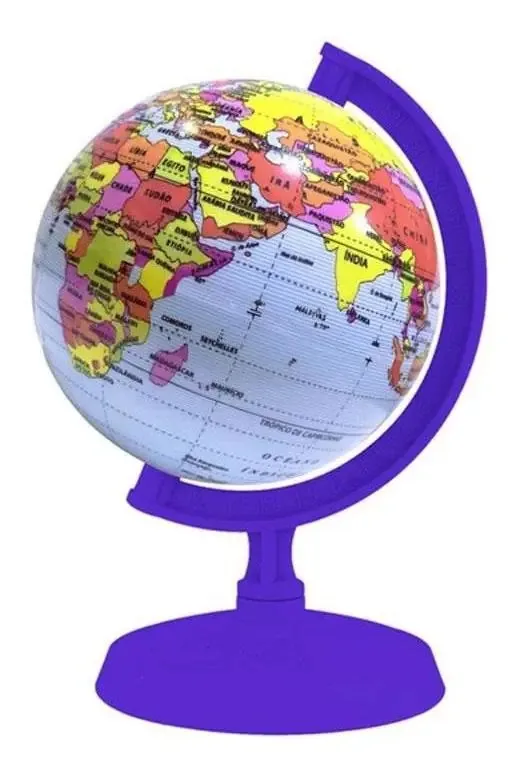 Globo Terrestre Político Baby Roxo 10cm - Libreria