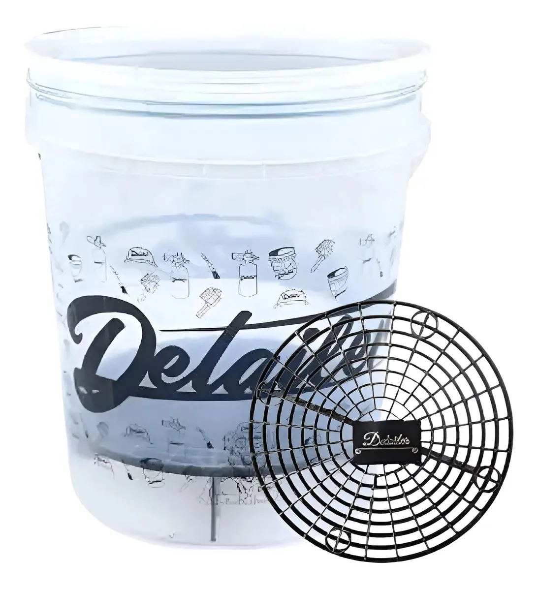 Balde 18 Litros Detailer Transparente Com Separador para Lavagem