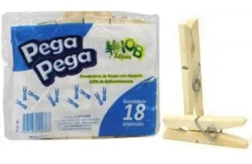 Prendedor De Roupas Pega Pega Iob - 18 Unidades