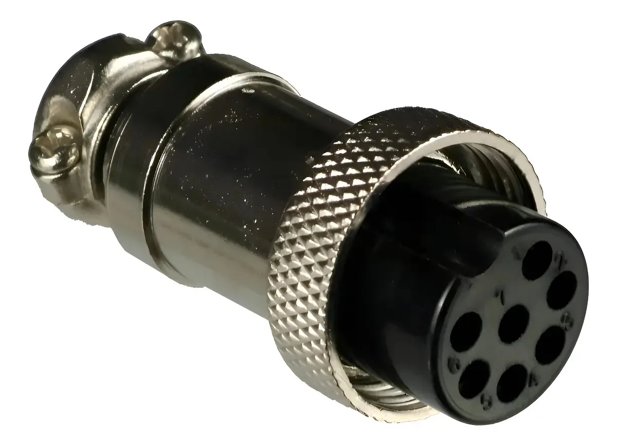 2 Conector De Aviação Circular Mike Gx16 7 Vias Fêmea Cabo