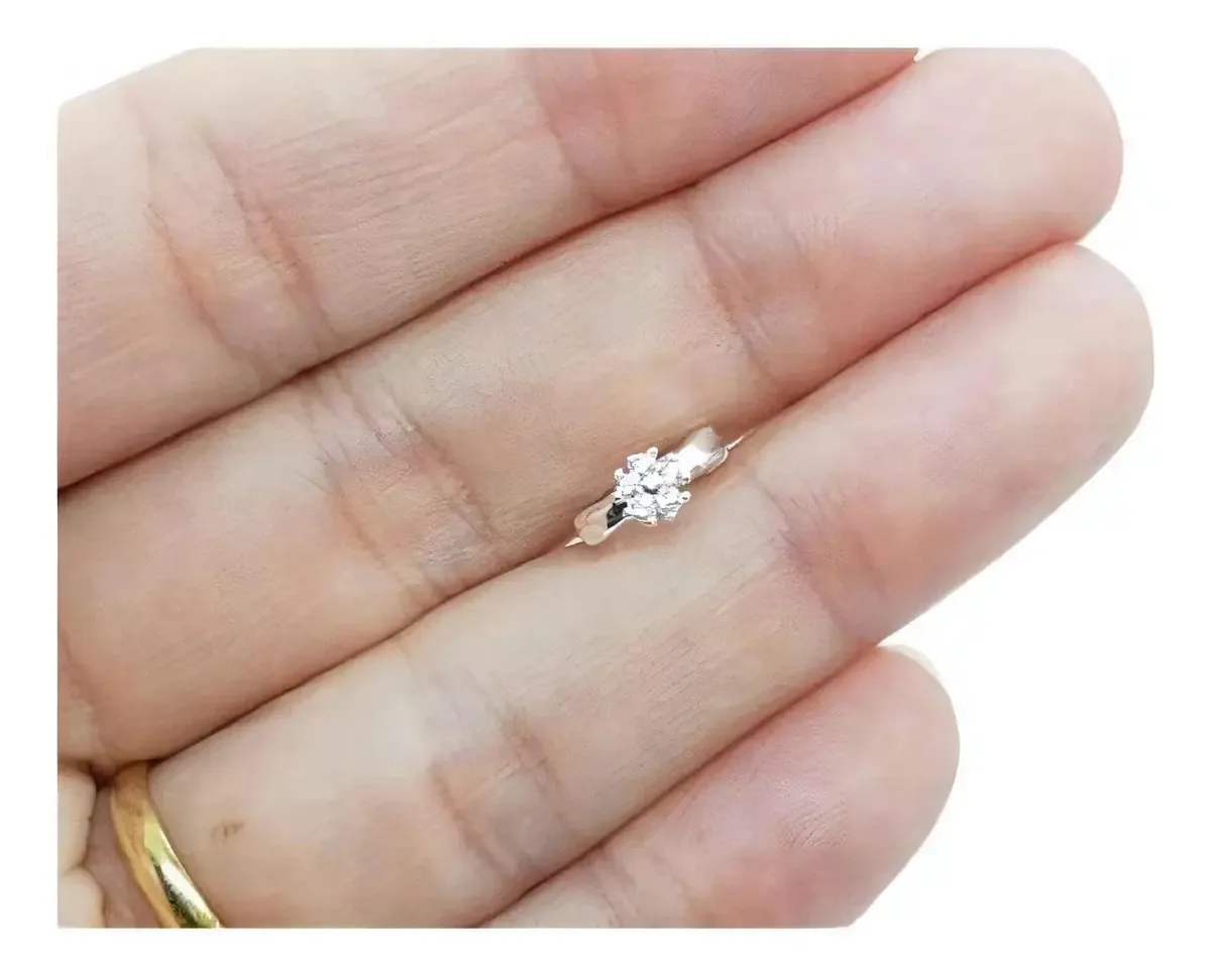 Piercing Cartilagem Brinco Argola Pedra Zirconia Flor Prata