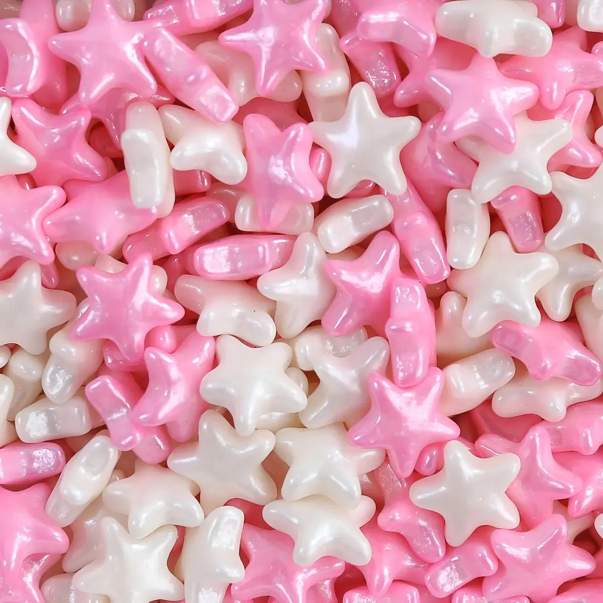 2 Un Confeito Para Doces E Cupcakes Estrela Branco E Rosa