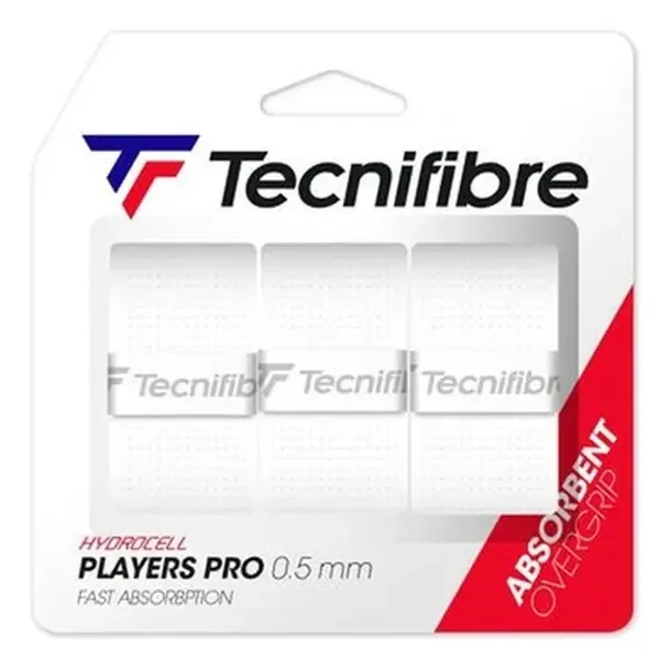 Overgrip Tenis Beach Pro Players Branco Tecnifibre Kit 3 Unidades
