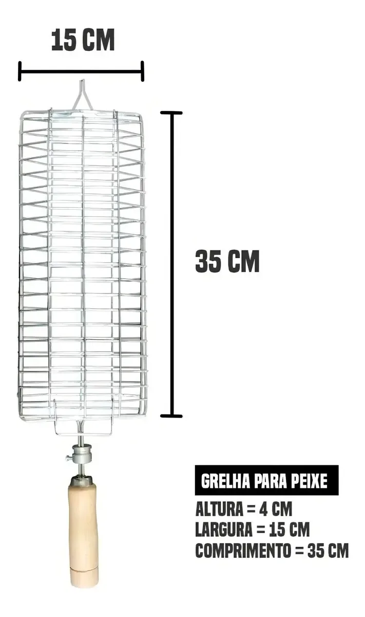 Grelha Para Peixe E Carnes Churrasqueira Arke