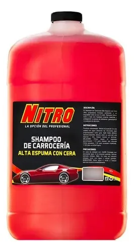Shampoo para veículo Nitro Shampoo de Carroceria Alta Espuma e Cera Shampoo De Carrocería líquido em garrafa de 4L com aroma agradável