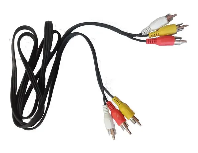 Cabo Áudio E Vídeo 3rcax3rca Verm + Amar + Bco 1,20m Encart