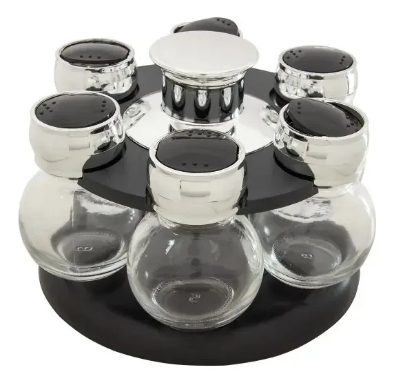 Porta Temperos Com Base Giratória Condimentos Vidro 100ml