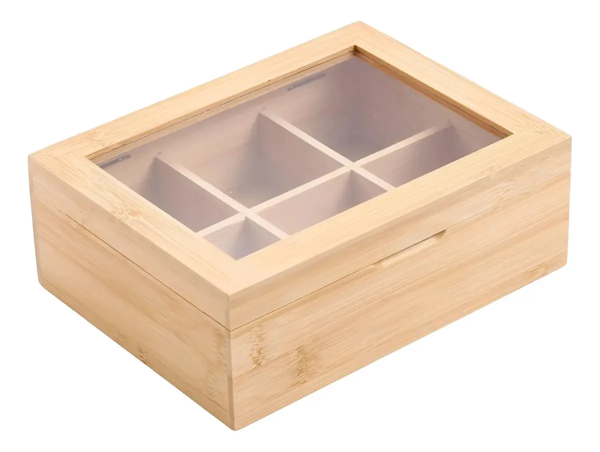 Caixa De Chm De Bambu Mystic 21cm X 16cm X 7,4cm